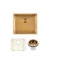 Brushed Gold Stainless Steel Handmade Top/Undermount Single Bowl Kitchen/Laundry Sink 510x450x230mm